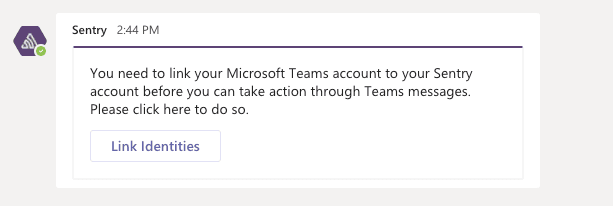 Link Microsoft Teams identity to Sentry